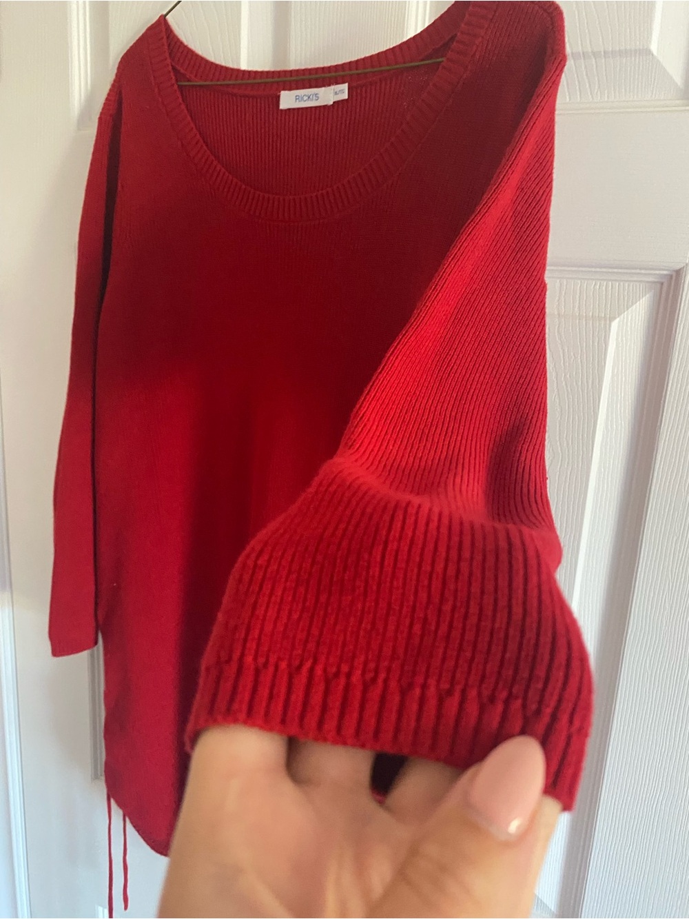 Ricki's Bright Red Ribbed Knit Sweater - Picture 4 of 7